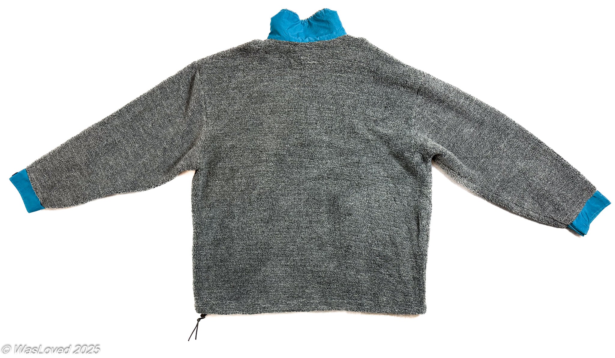 Pre-worn Grey & Teal Half-Zip Everest Fleece – Polyester/AKYRL – Unisex 4XL (Based on Measurements)