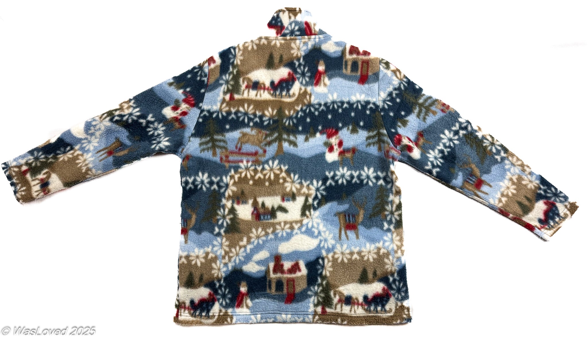 Pre-worn Winter Scene Full-Zip Fleece Jacket – Blanche Porte – Unisex L (Based on Measurements)