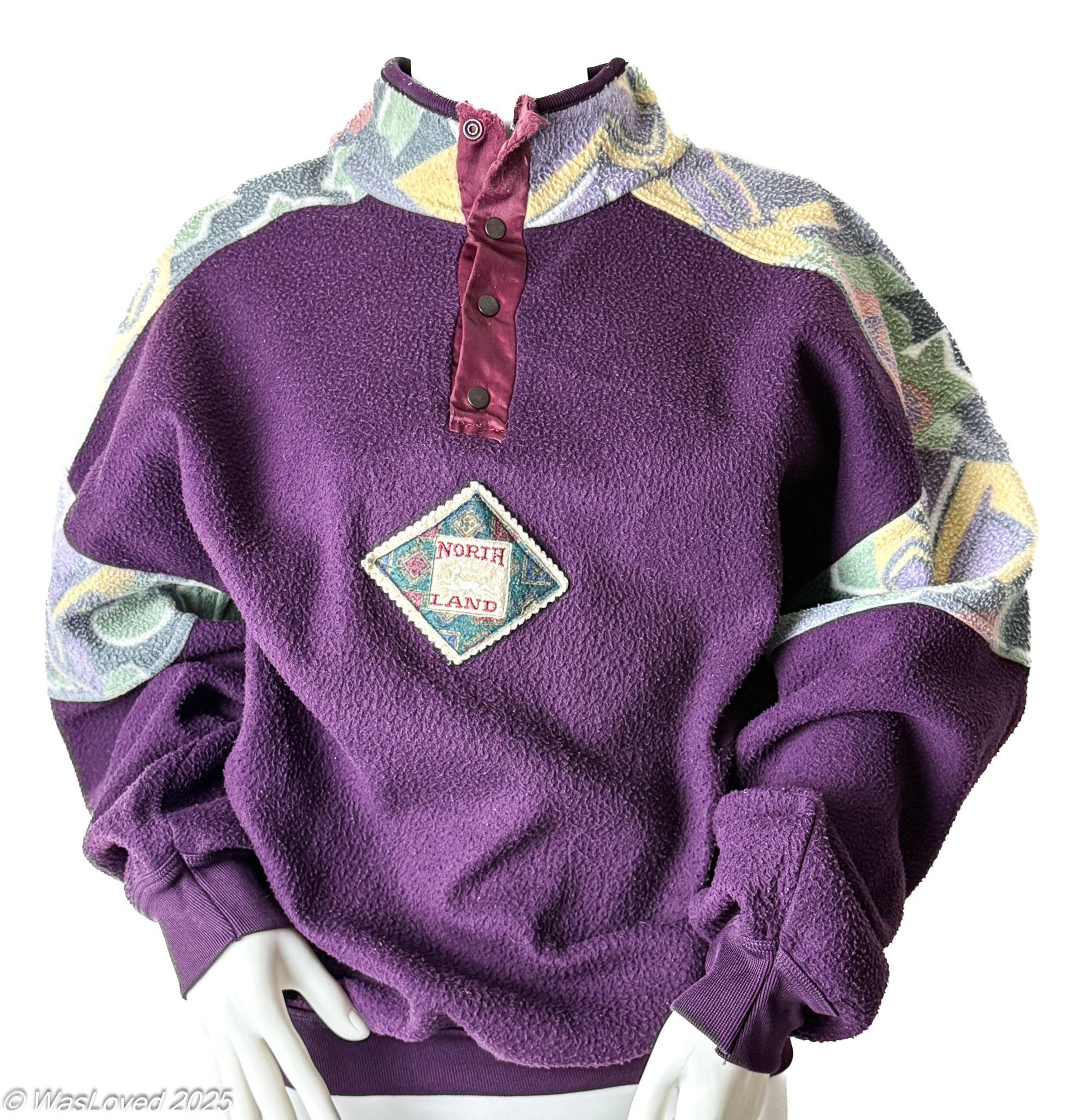 Pre-worn Royal Ship Co Purple Panelled Fleece – 64cm Pit-to-Pit – Polyester – Unisex XXL Fit. Please read below for condition.