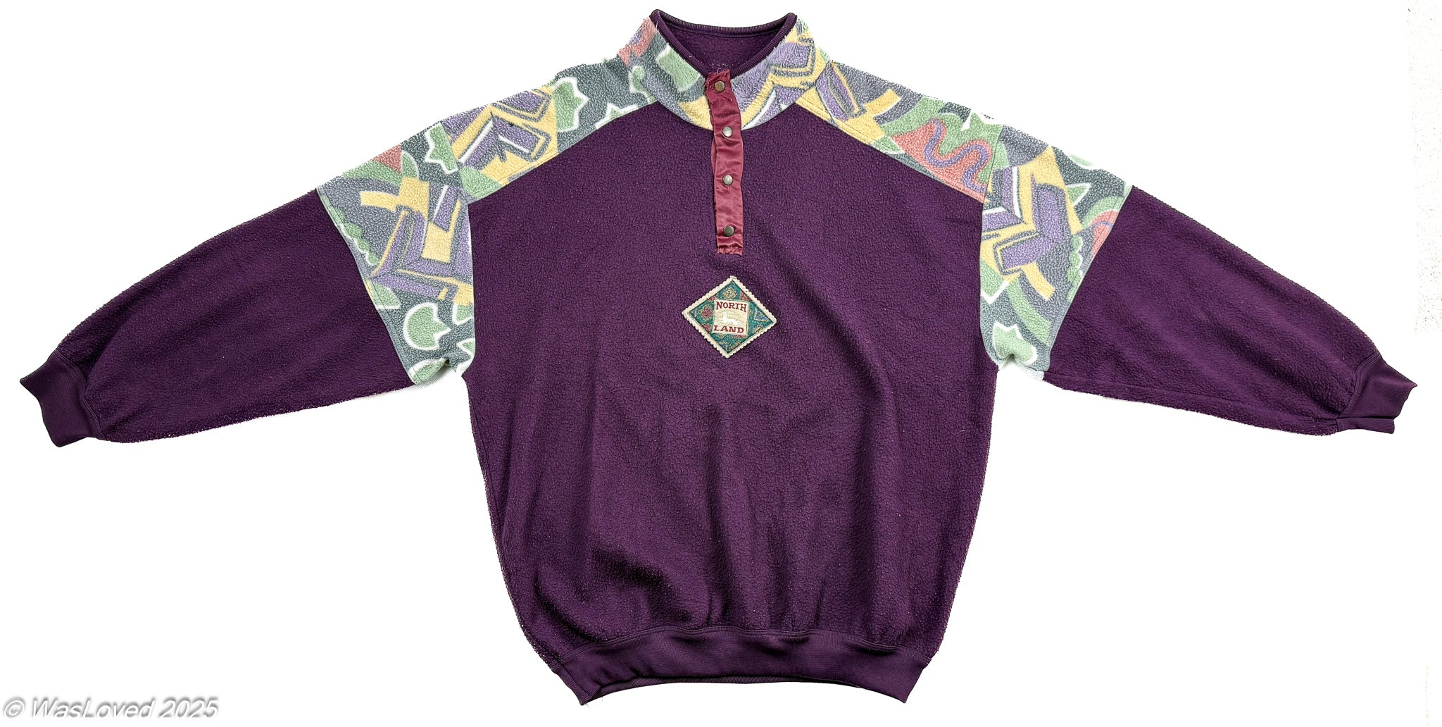 Pre-worn Royal Ship Co Purple Panelled Fleece – 64cm Pit-to-Pit – Polyester – Unisex XXL Fit. Please read below for condition.
