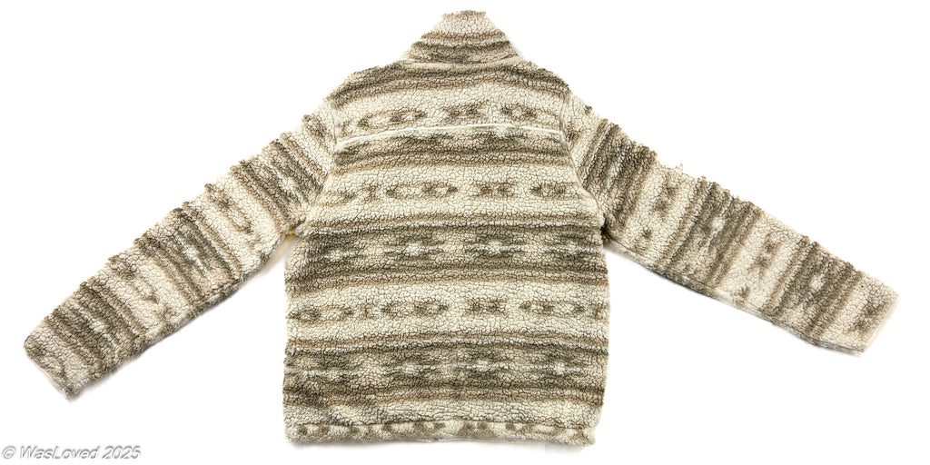Pre-worn Old Navy Beige Sherpa Zip Fleece – Unisex L (Based on Measurements)