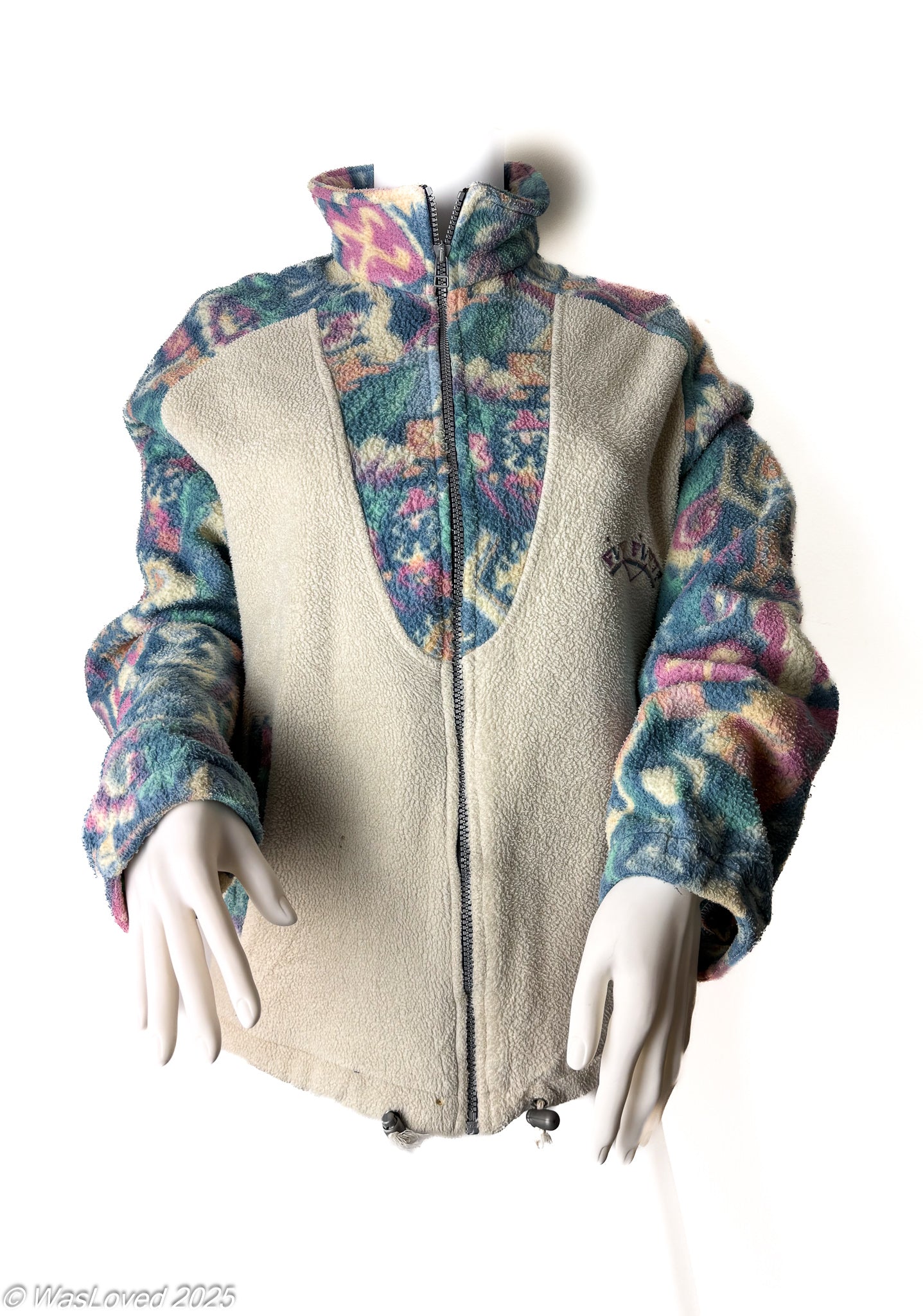 Pre-worn FUS Europ Polartec Patterned Fleece Jacket – Unisex XL (Based on Measurements) Please read below for condition.