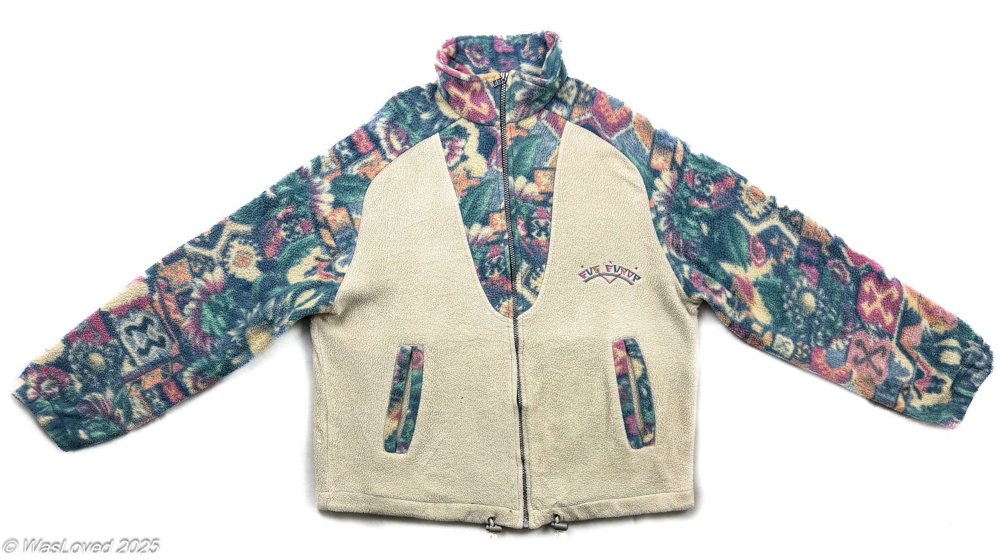 Pre-worn FUS Europ Polartec Patterned Fleece Jacket – Unisex XL (Based on Measurements) Please read below for condition.