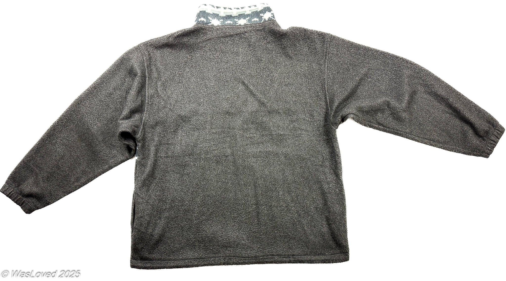 Pre-worn Grey Fair Isle Half-Zip Fleece – Unisex 3XL (Based on Measurements)