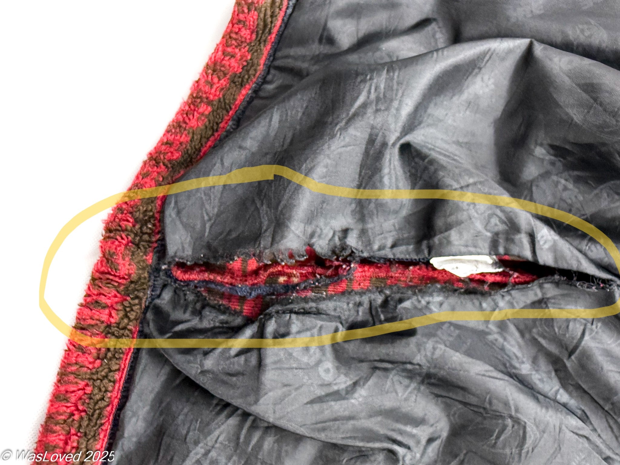 Pre-worn Astore Vintage Red Pattern Full-Zip Fleece – Unisex XXL (Based on Measurements). Please read below for condition.