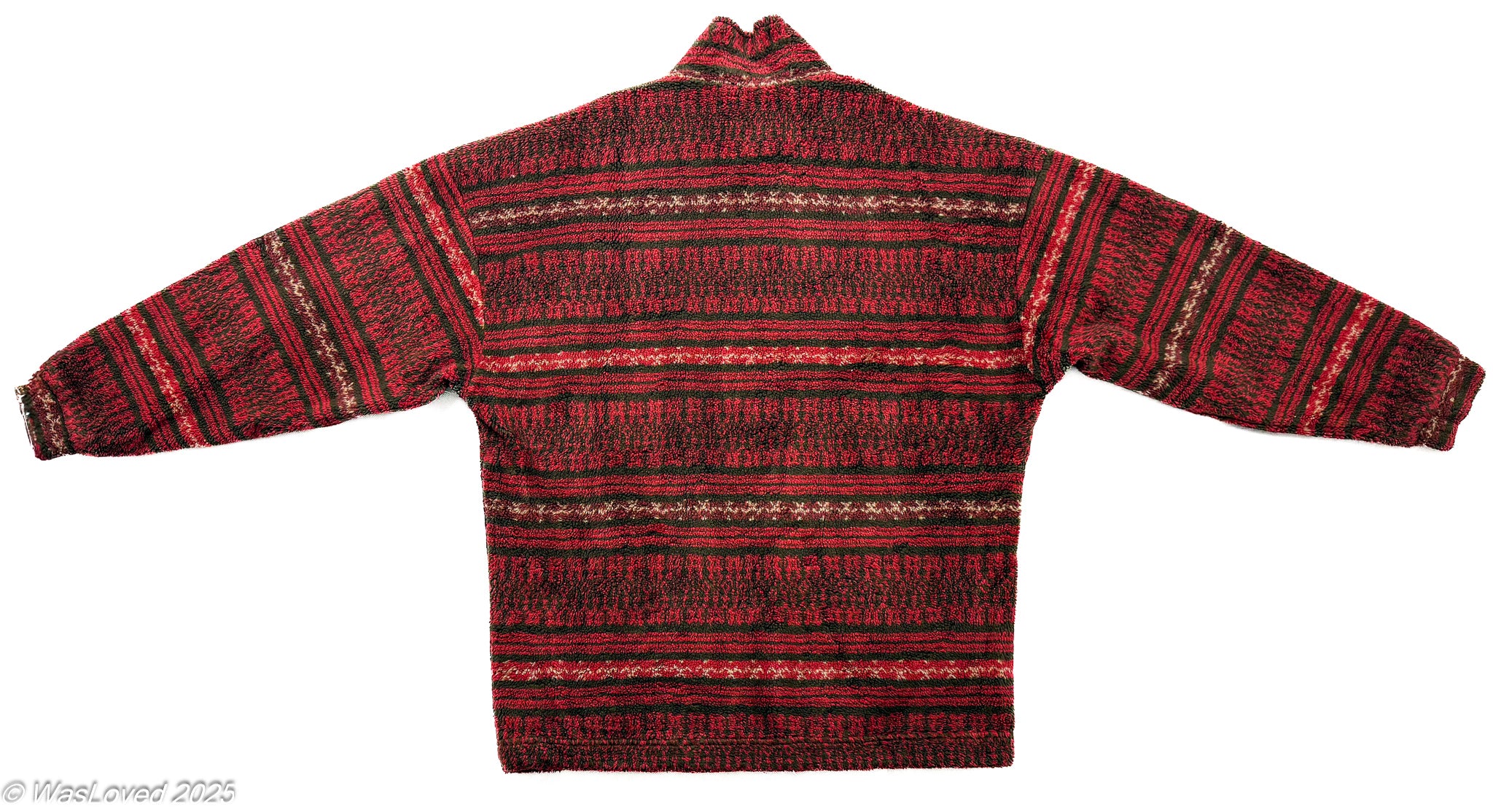 Pre-worn Astore Vintage Red Pattern Full-Zip Fleece – Unisex XXL (Based on Measurements). Please read below for condition.