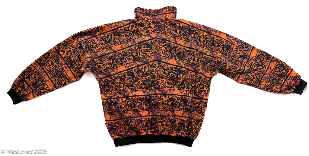 Pre-worn SEB Bright Orange Patterned Fleece – Unisex XXL (Based on Measurements)