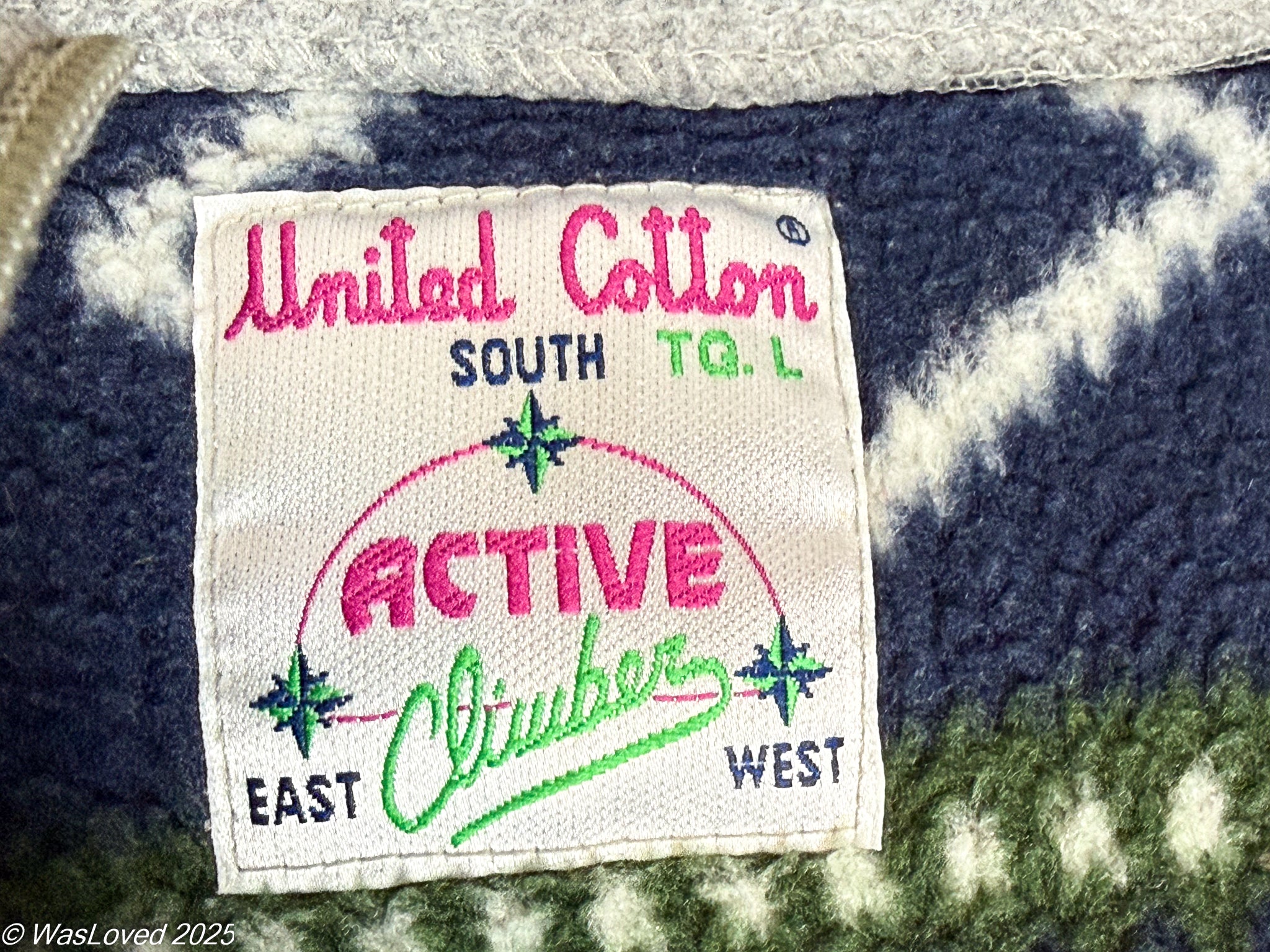 Pre-worn Grey & Patterned Half-Zip Fleece – United Cotton Active Club – Unisex XXL (Based on Measurements)