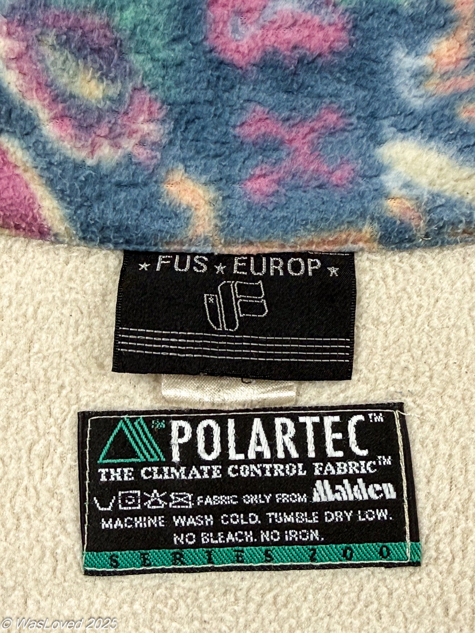 Pre-worn FUS Europ Polartec Patterned Fleece Jacket – Unisex XL (Based on Measurements) Please read below for condition.