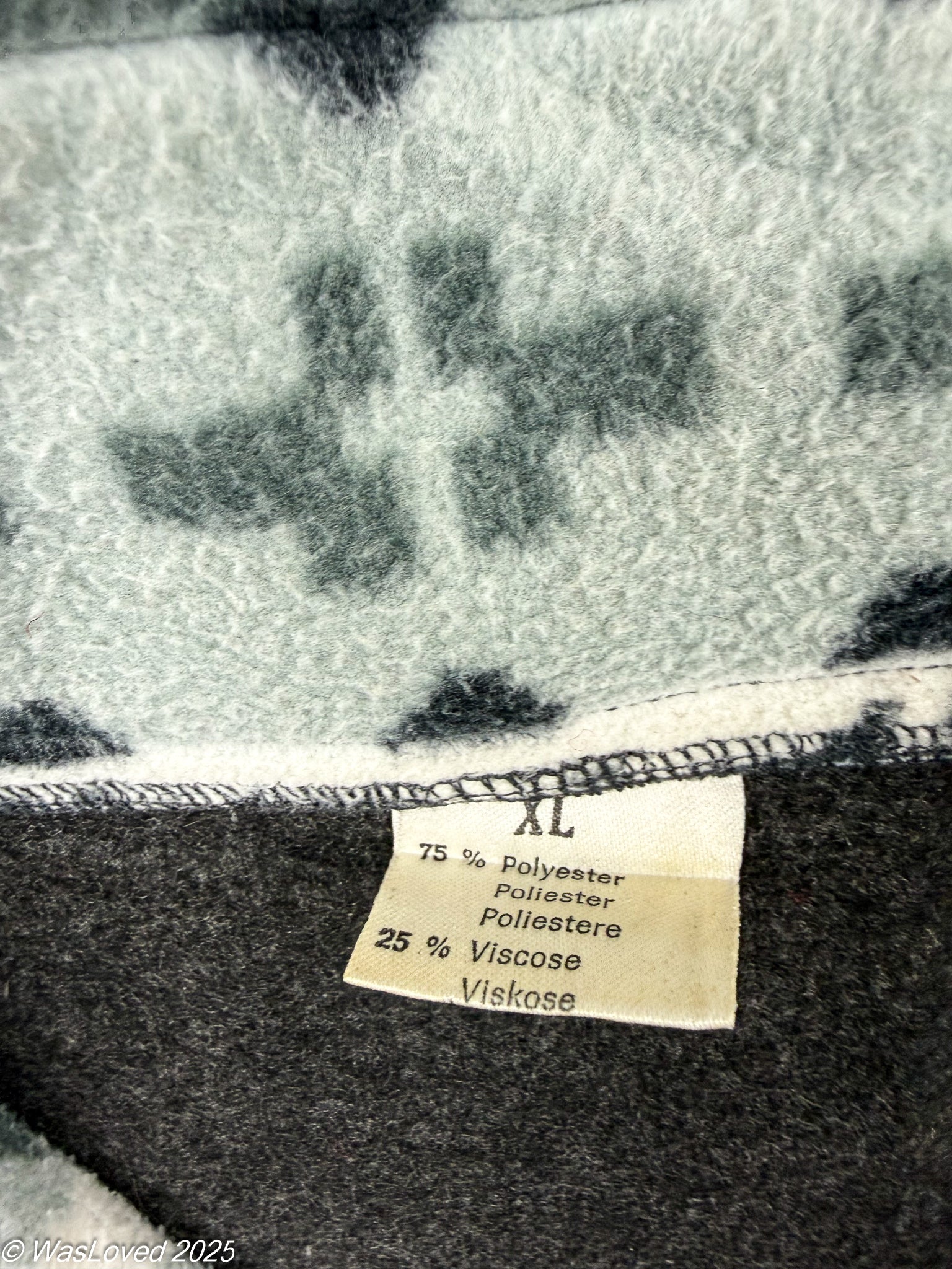 Pre-worn Grey Fair Isle Half-Zip Fleece – Unisex 3XL (Based on Measurements)