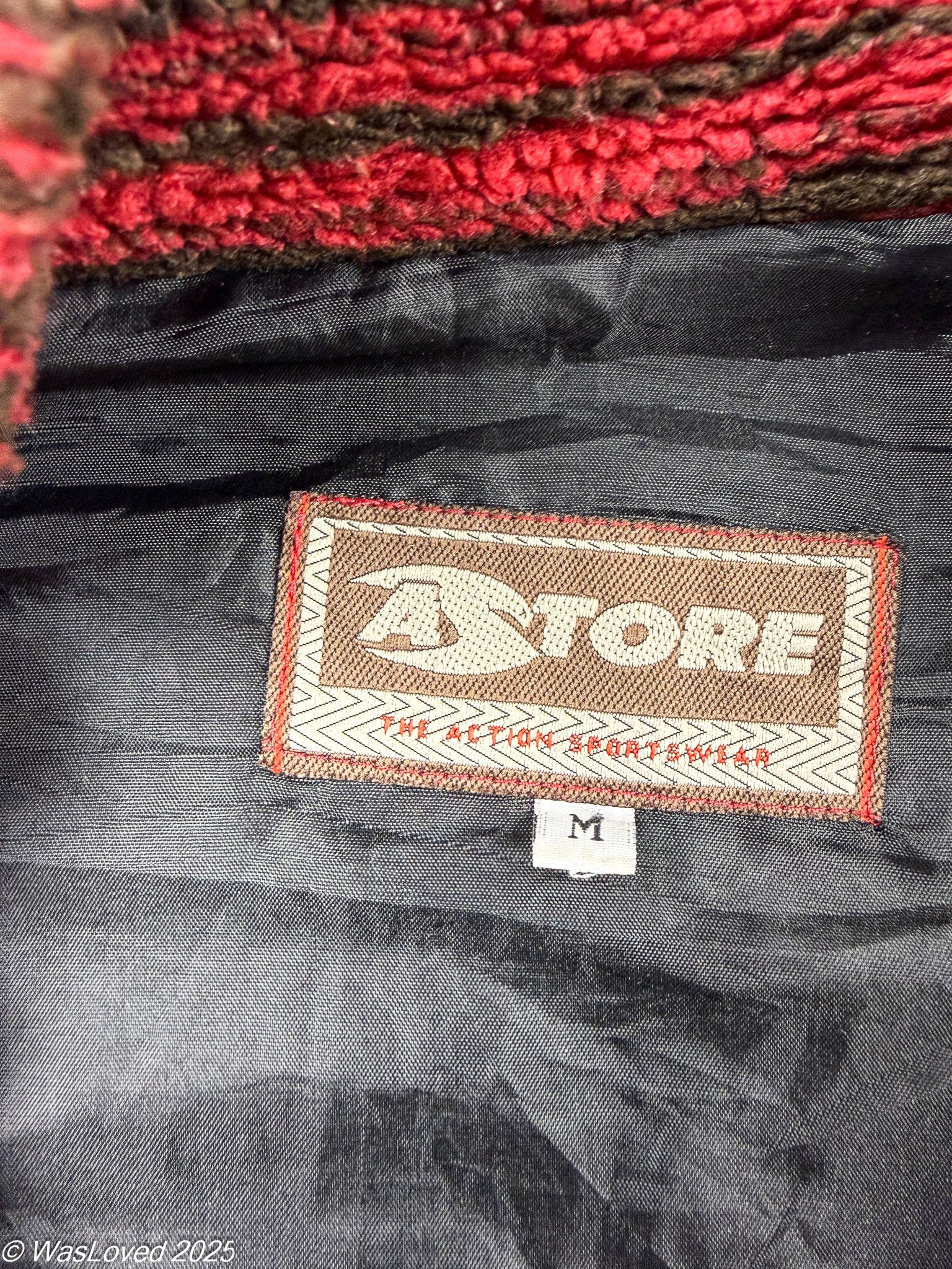 Pre-worn Astore Vintage Red Pattern Full-Zip Fleece – Unisex XXL (Based on Measurements). Please read below for condition.