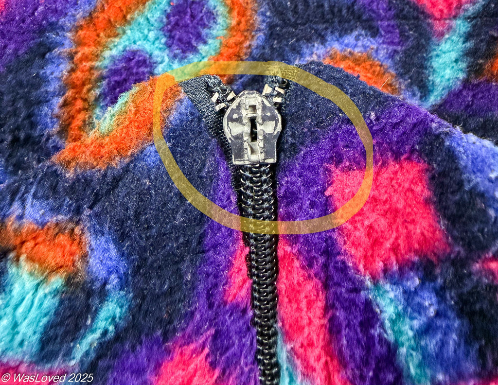 Pre-worn Dress Retro Geometric Patterned Fleece - XXL (Repair Project)