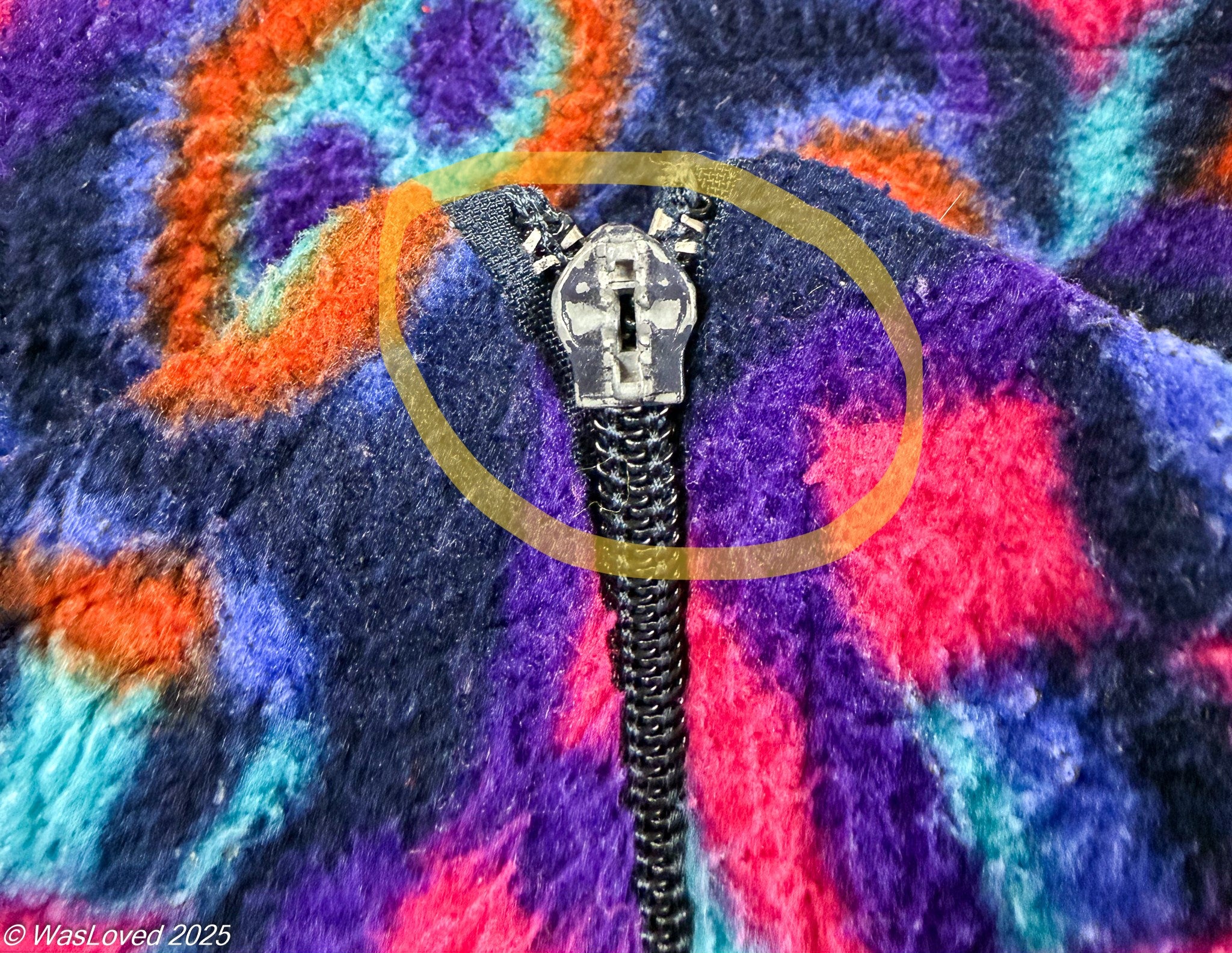 Pre-worn Dress Retro Geometric Patterned Fleece - XXL (Repair Project)