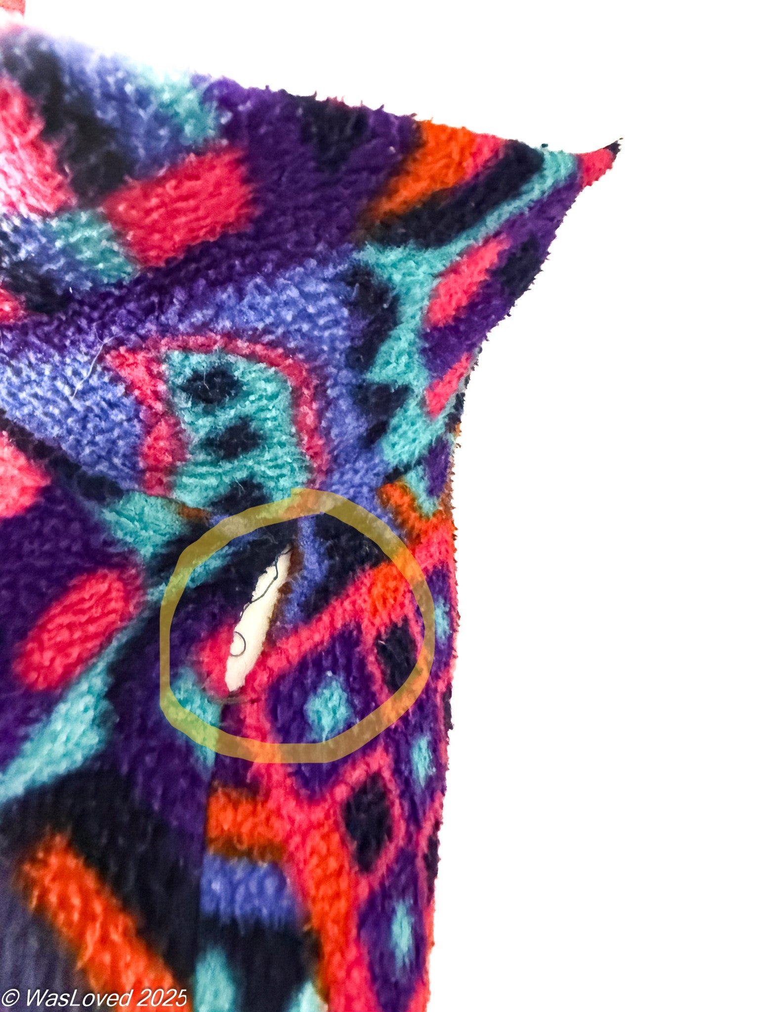 Pre-worn Dress Retro Geometric Patterned Fleece - XXL (Repair Project)