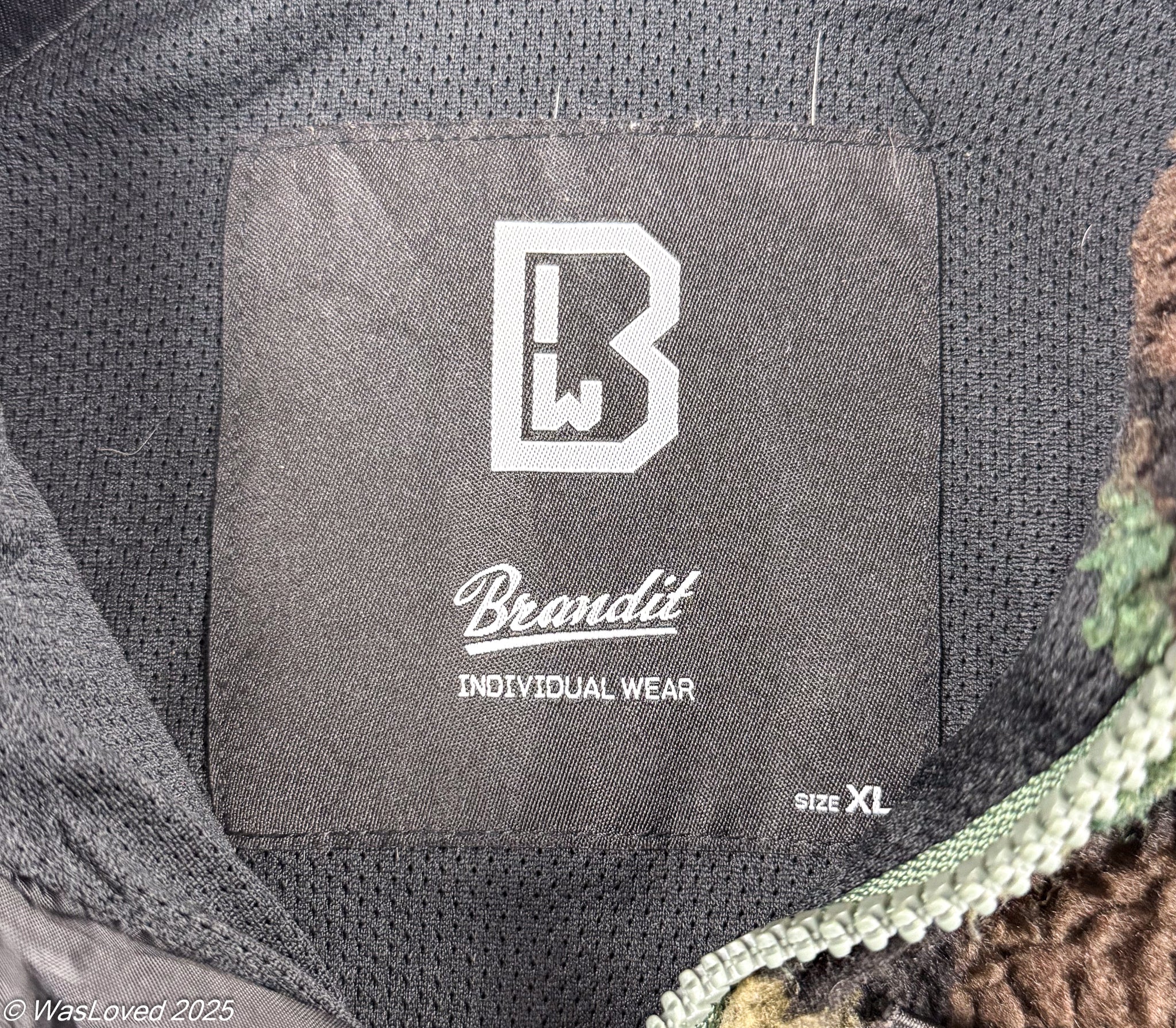 Pre-worn Brandit Individual Wear Camouflage Teddy Fleece Jacket - XXL