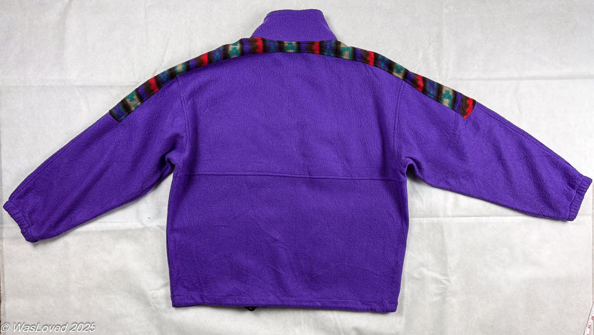 Pre-worn Cap Horn Patterned Shoulder 1/4 Zip Fleece - 3XL