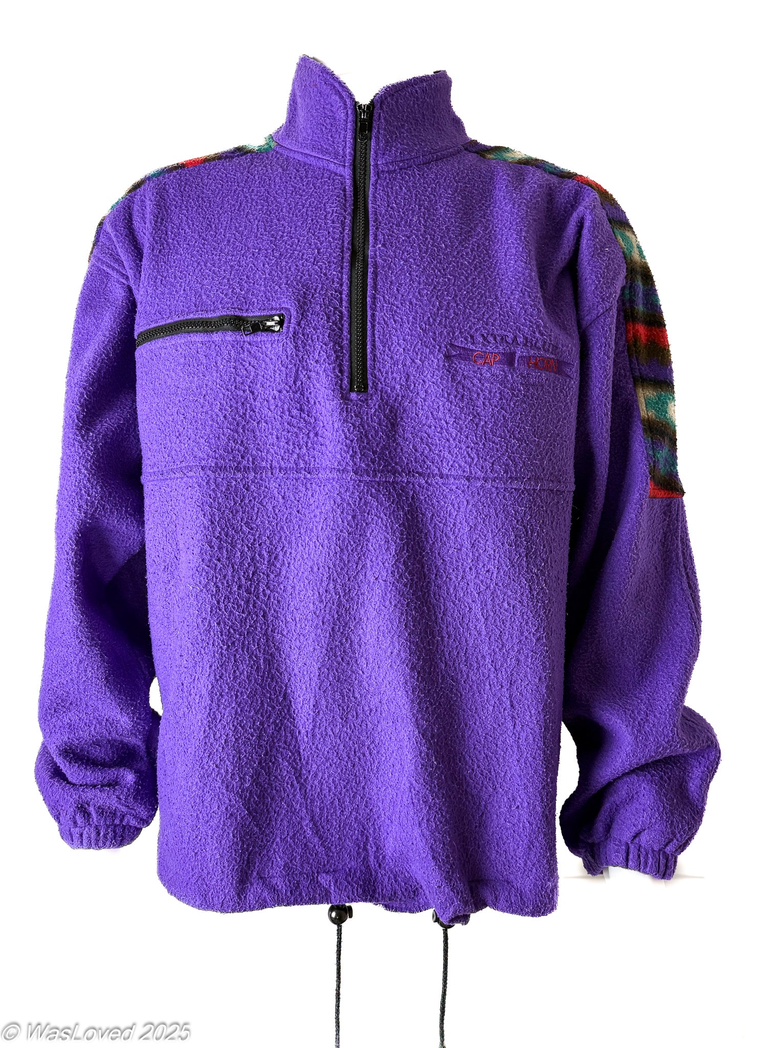 Pre-worn Cap Horn Patterned Shoulder 1/4 Zip Fleece - 3XL