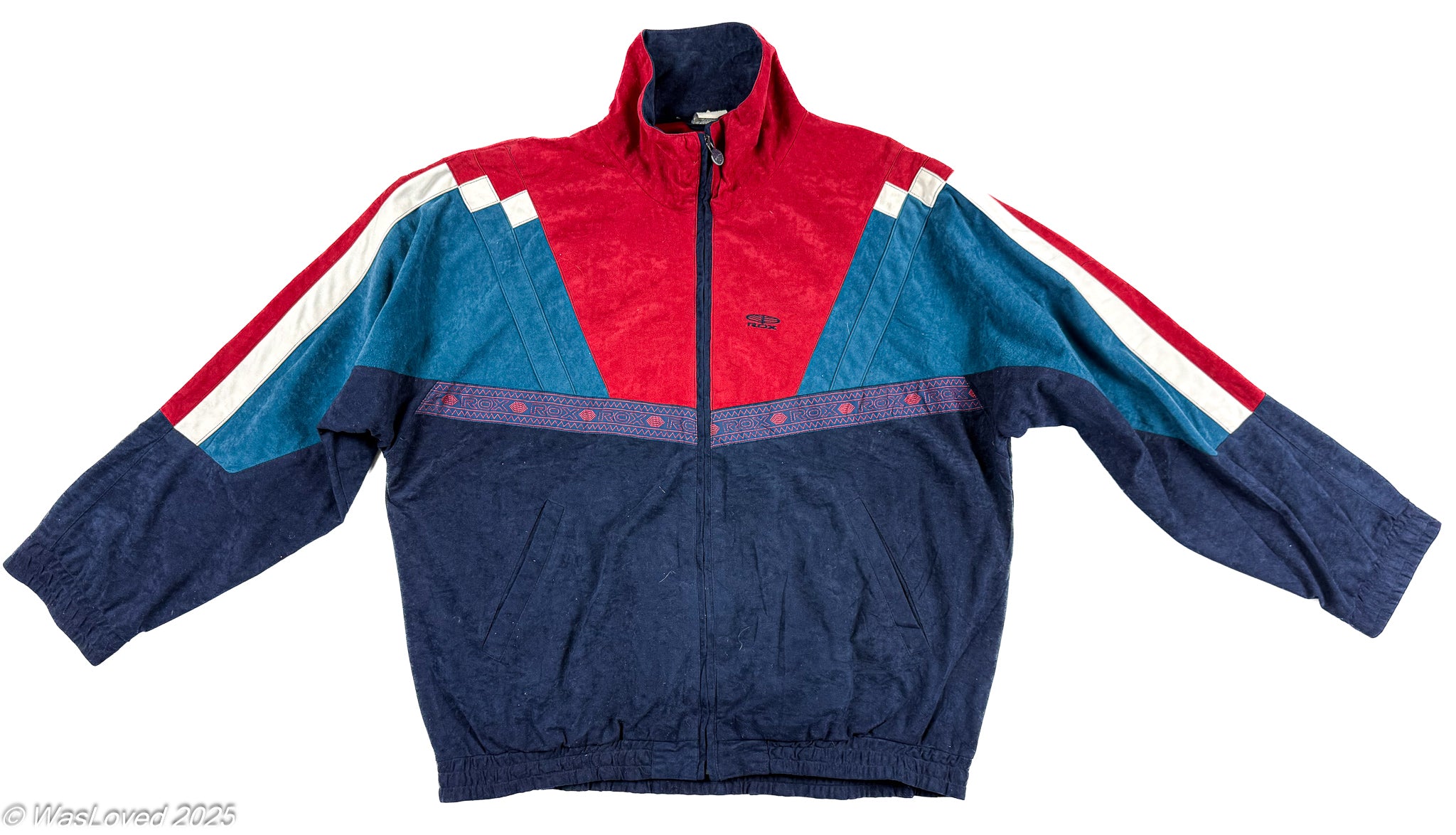 Pre-worn Vintage ROX Color-Block Velour Track Jacket - 3XL