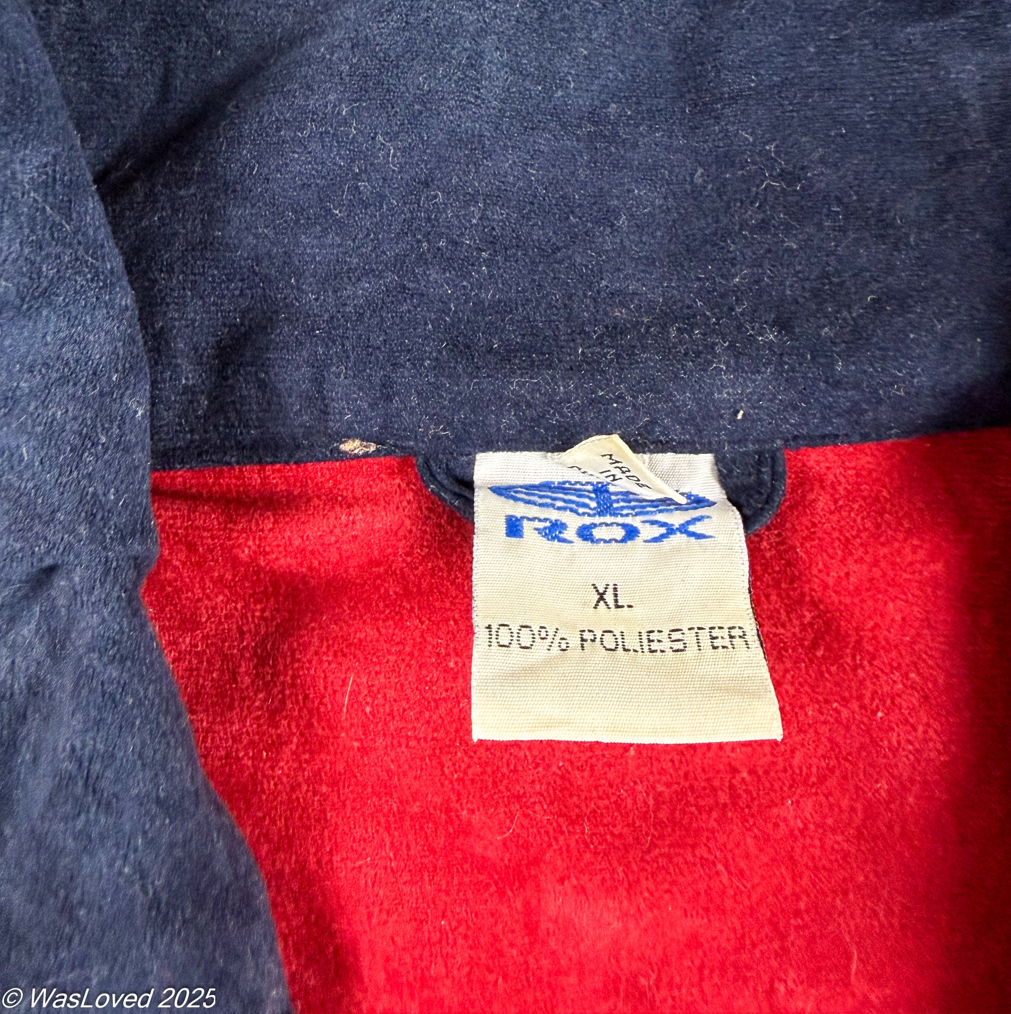 Pre-worn Vintage ROX Color-Block Velour Track Jacket - 3XL