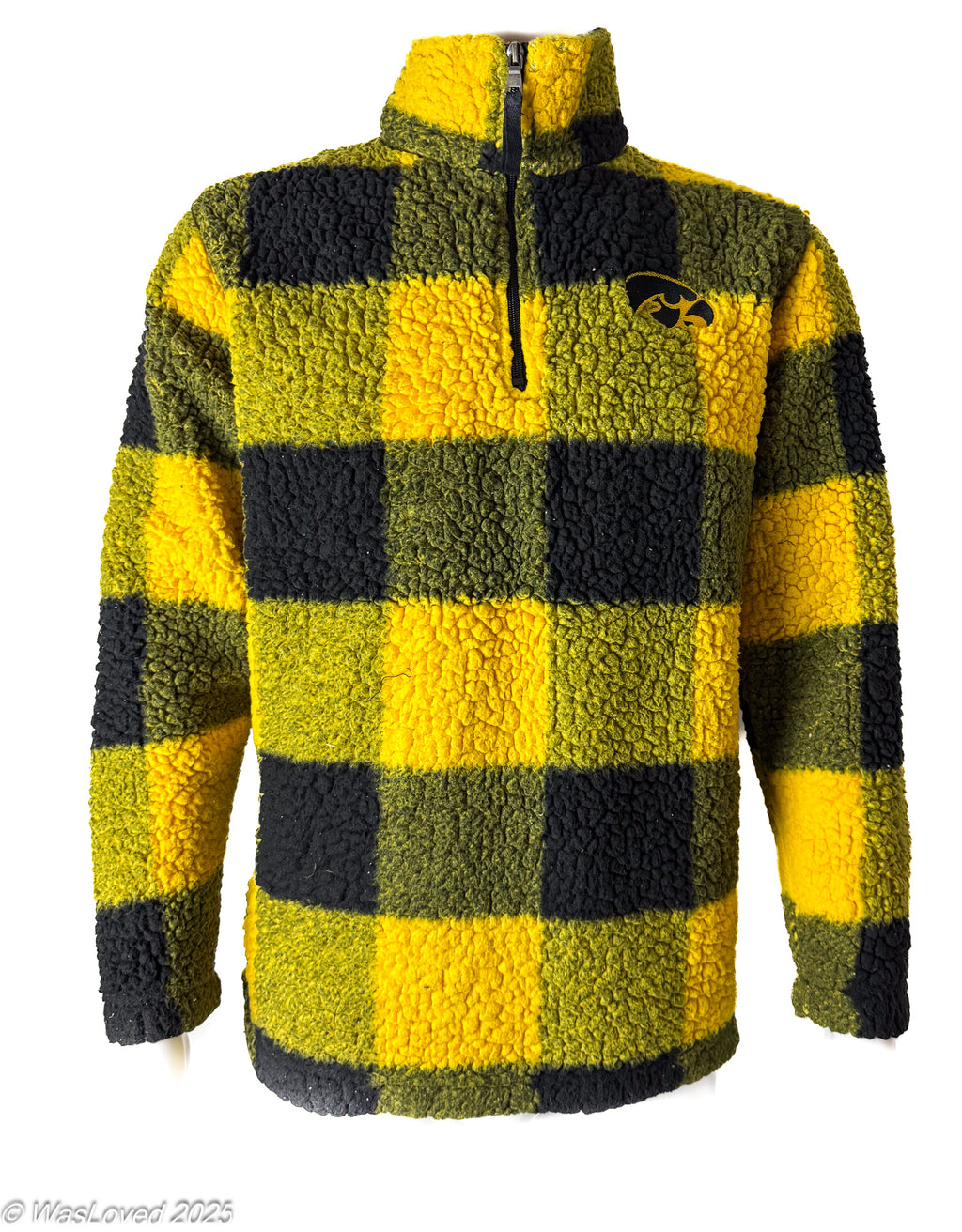 Pre-worn Boxercraft Iowa Hawkeyes Buffalo Plaid Sherpa Fleece - Medium